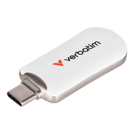 Pendrive Verbatim USB C, 128 GB, Plectra, biały, USB C 30229