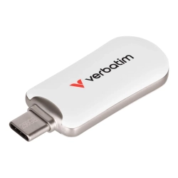 Pendrive Verbatim Plectra 256 GB MPN 30230 w kolorze biały, ze złączem USB-C.