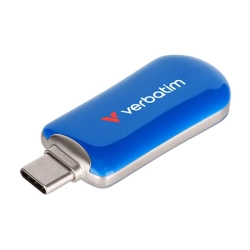 Pendrive Verbatim USB C, 128 GB, Plectra, niebieski, USB C 30233