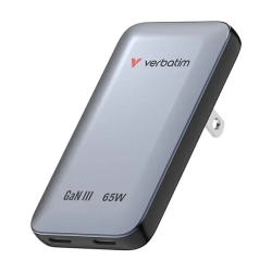 Ładowarka Verbatim Essentials Slim GaN 30280 65W szara