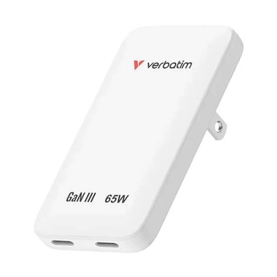 Ładowarka Verbatim Essentials Slim GaN 30281 65W biała