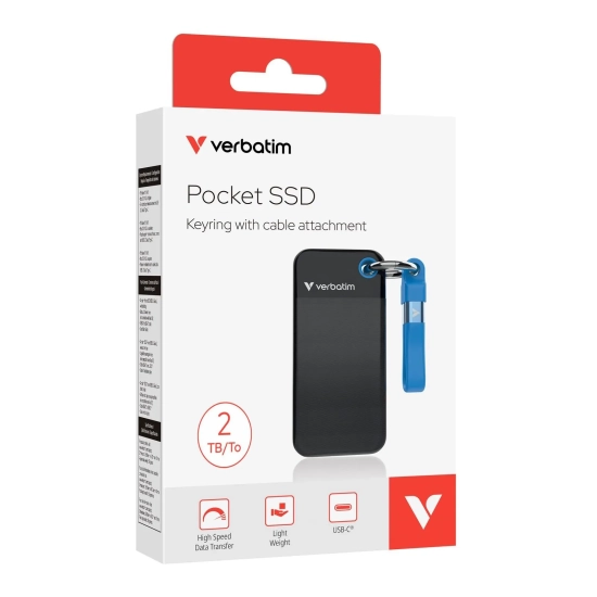 Dysk zewnętrzny SSD Verbatim Pocket czarny/niebieski, 2000 GB 32195