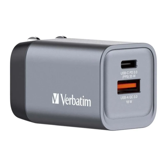 Ładowarka Verbatim GaN 32200 35W USB-C + USB-A