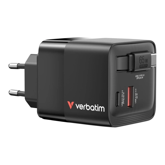 Ładowarka Verbatim GaN 32217 65W ze zwijanym USB-C