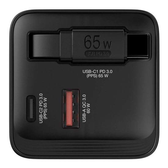 Ładowarka Verbatim GaN 32217 65W ze zwijanym USB-C