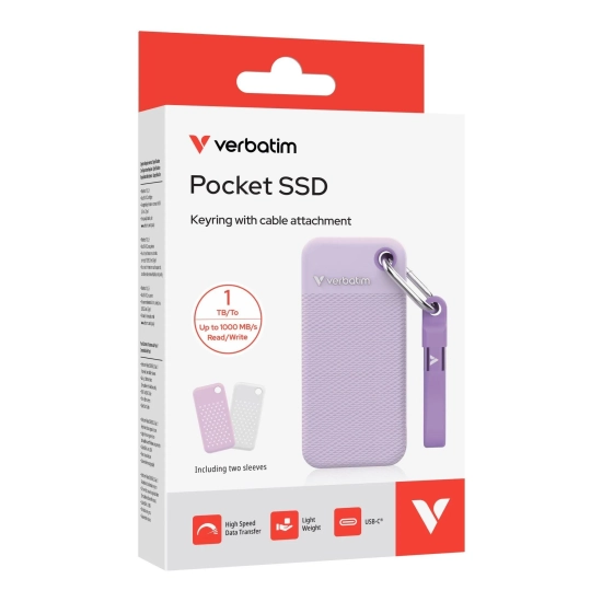 Dysk zewnętrzny SSD Verbatim Pocket wersja kolorystyczna, 1000 GB 32322