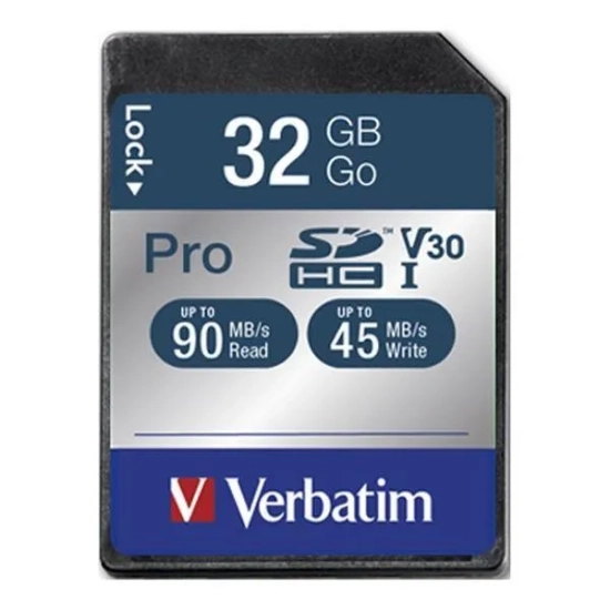 Karta pamięci Verbatim karta SD Pro U3, 32 GB, UHS-I U3 (klasa 10), V30