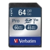 Karta pamięci Verbatim karta SD Pro U3, 64 GB, UHS-I U3 (klasa 10), V30