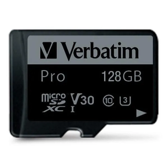 Karta pamięci Verbatim Pro, 128 GB, UHS 3 (U3), z adapterm 47044