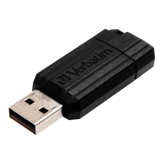 Pendrive Verbatim USB 2.0, 128 GB, Pinstripe, czarny, 49071
