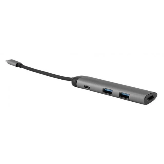 Hub USB Verbatim z 4 portami, szary, długość przewodu 15 cm 49140