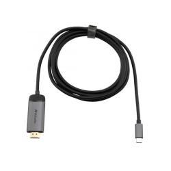 Hub USB Verbatim z 1 portami, szary, długość przewodu 1,5m, USB C na HDMI