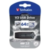 Pendrive Verbatim Store ’n’ Go V3 64 GB, model 49174, szara obudowa z wysuwanym złączem USB-A.