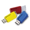 Zestaw 3 pendrive’ów Verbatim Store 'n' Click 16 GB MPN 49306 w kolorach czerwony / niebieski / żółty.