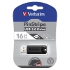 Pendrive Verbatim USB 3.0, 16 GB, PinStripe, Store N Go, czarny, 49316