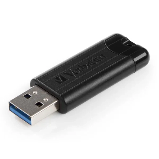 Pendrive Verbatim PinStripe 32 GB MPN 49317 w kolorze czarny, ze złączem USB-A.