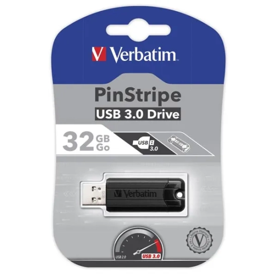 Verbatim Pendrive PinStripe 32 GB USB 3.2 Gen 1 czarny 49317