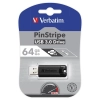 Pendrive Verbatim USB 3.0, 64 GB, PinStripe, Store N Go, czarny, 49318