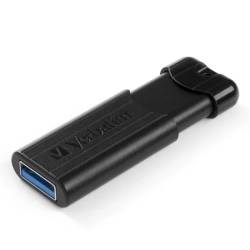 Pendrive Verbatim PinStripe 128 GB MPN 49319 w kolorze czarny, ze złączem USB-A.