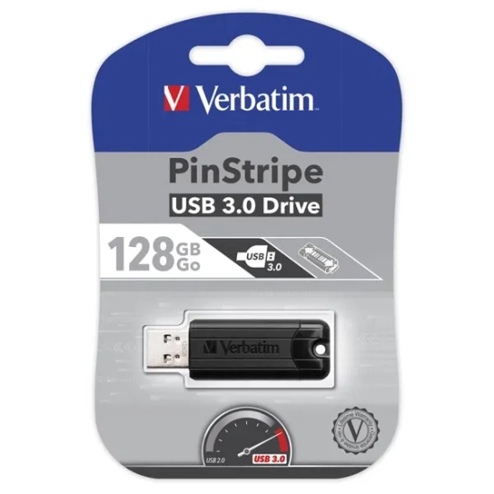Verbatim Pendrive PinStripe 128 GB USB 3.2 Gen 1 czarny 49319