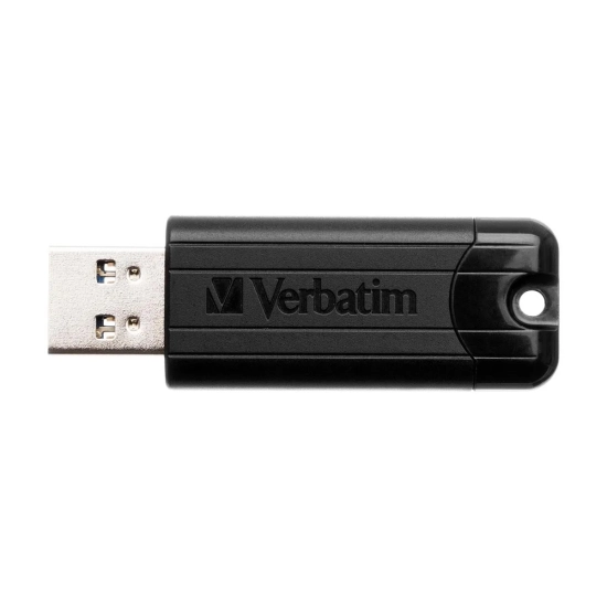 Pendrive Verbatim PinStripe 256 GB w kolorze czarny, ze złączem USB-A.