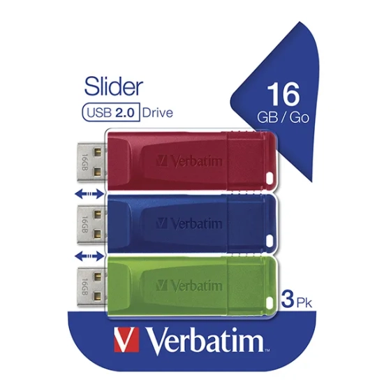 Verbatim Slider 3 × 16 GB USB 2.0 49326