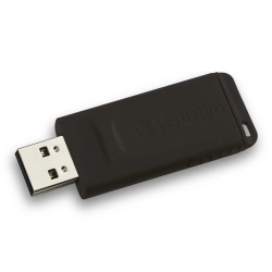 Pendrive Verbatim Slider 128 GB w kolorze czarny, ze złączem USB-A.