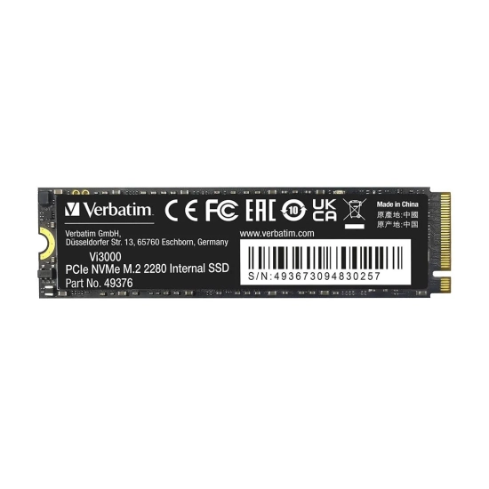 Dysk SSD Verbatim Vi3000 M.2, 2000 GB, czarny, NVMe, 2 TB 49376