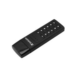 Pendrive Verbatim Keypad Secure 32 GB, model 49427, czarna obudowa z wbudowaną klawiaturą i złączem USB-A.
