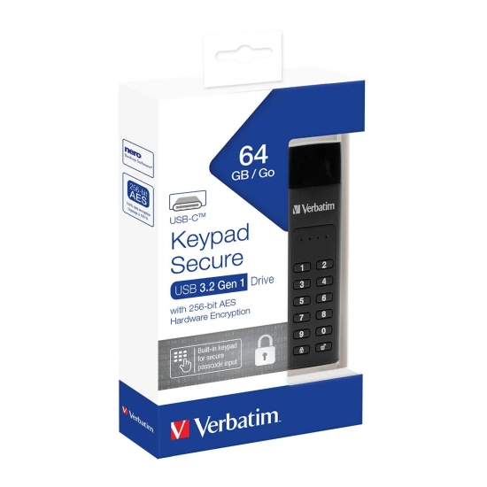 Verbatim Keypad Secure 49431 64 GB USB-C AES 256