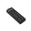 Pendrive Verbatim Keypad Secure 128 GB MPN 49432 w czarnej obudowie z wbudowaną klawiaturą i złączem USB-C.