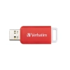 Pendrive Verbatim DataBar 16 GB MPN 49453 w kolorze czerwony, ze złączem USB-A.