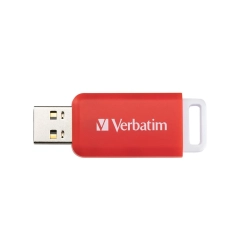 Pendrive Verbatim DataBar 16 GB MPN 49453 w kolorze czerwony, ze złączem USB-A.