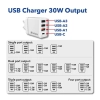 Verbatim 49701 ładowarka sieciowa USB 30 W, 4 porty, biała