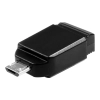 Czarny miniaturowy pendrive Verbatim NANO 32 GB 49822 wraz z adapterem Micro USB OTG.