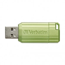 Pendrive Verbatim PinStripe 64 GB MPN 49964 w kolorze eukaliptusowy zielony, ze złączem USB-A.