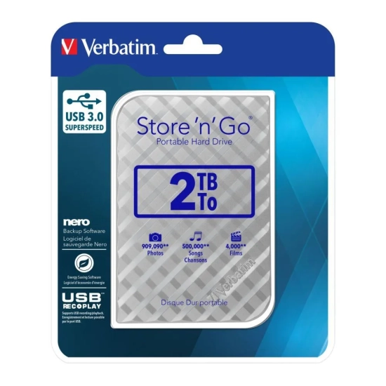 Verbatim Dysk HDD Store 'n' Go 2 TB srebrny