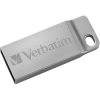 Pendrive Verbatim Metal Executive 16 GB, model 98748, srebrna metalowa obudowa ze złączem USB-A i metalowym brelokiem.