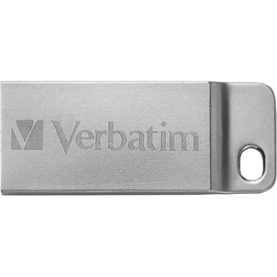 Pendrive Verbatim Metal Executive 32 GB MPN 98749 w kolorze srebrny, ze złączem USB-A.