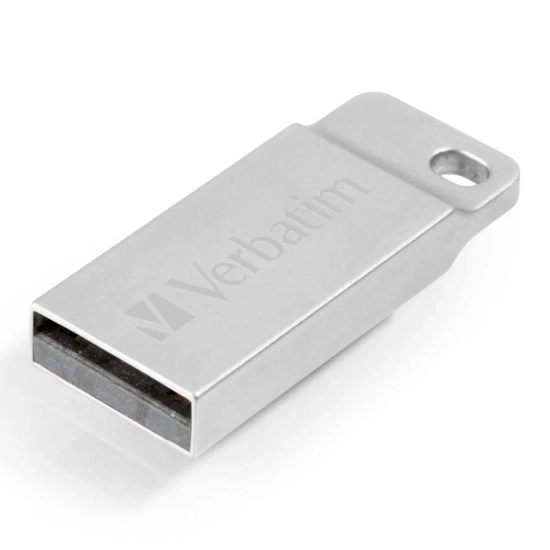 Pendrive Verbatim Metal Executive 64 GB w kolorze srebrny, ze złączem USB-A.