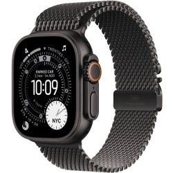 Apple Watch Ultra 3 49 mm GPS + Cellular; koperta 49 mm, materiał: tytan, kolor: czarny; tytanowa bransoleta mediolańska