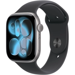 Apple Watch Series 11 42 mm GPS + Cellular, aluminium w kolorze Space Grey z paskiem Black Sport Band, kod producenta MF