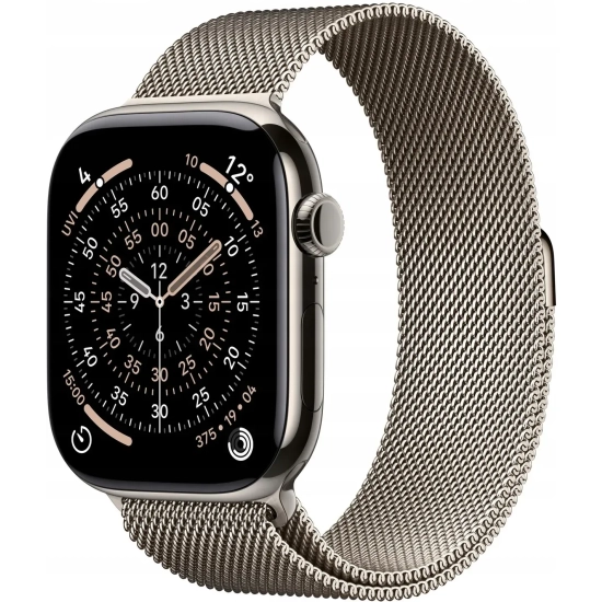 Apple Watch Series 11 46 mm GPS + Cellular; koperta 46 mm, materiał: tytan, kolor: naturalny; bransoleta mediolańska, ko