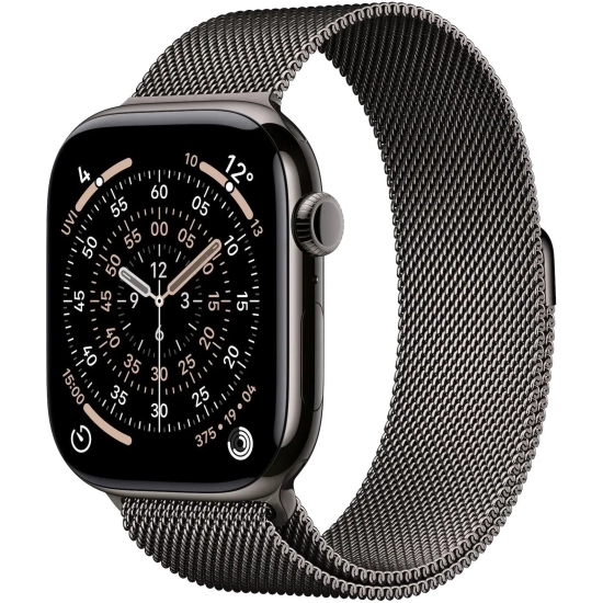 Apple Watch Series 11 46 mm GPS + Cellular; koperta 46 mm, materiał: tytan, kolor: łupek; bransoleta mediolańska, kolor: