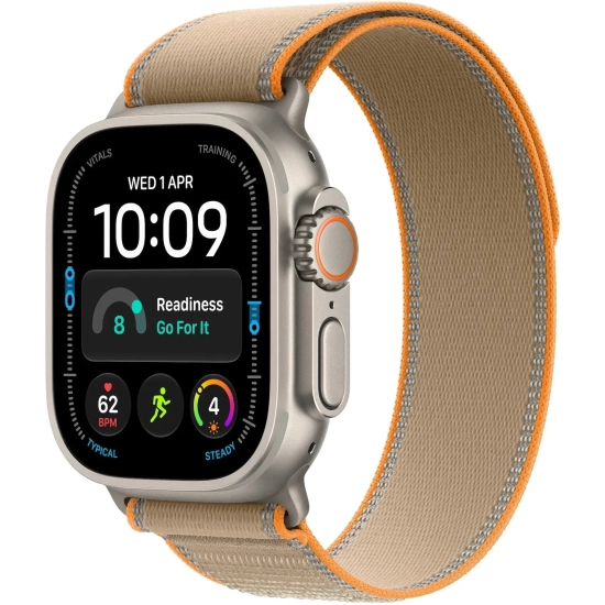Apple Watch Ultra 4 49 mm GPS + Cellular; koperta 49 mm, materiał: tytan, kolor: naturalny; opaska Trail Loop, kolor: pi