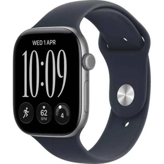 Apple Watch Series 12 46 mm GPS; koperta 46 mm, materiał: aluminium, kolor: gwiezdna szarość; pasek sportowy, kolor: gra