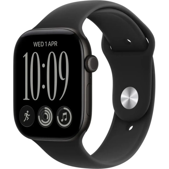 Apple Watch Series 12 46 mm GPS + Cellular, aluminium w kolorze Black z paskiem Black Sport Band, kod producenta MJG84MP
