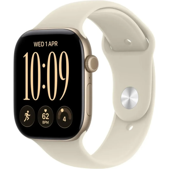 Apple Watch Series 12 46 mm GPS + Cellular; koperta 46 mm, materiał: aluminium, kolor: jasne złoto; pasek sportowy, kolo