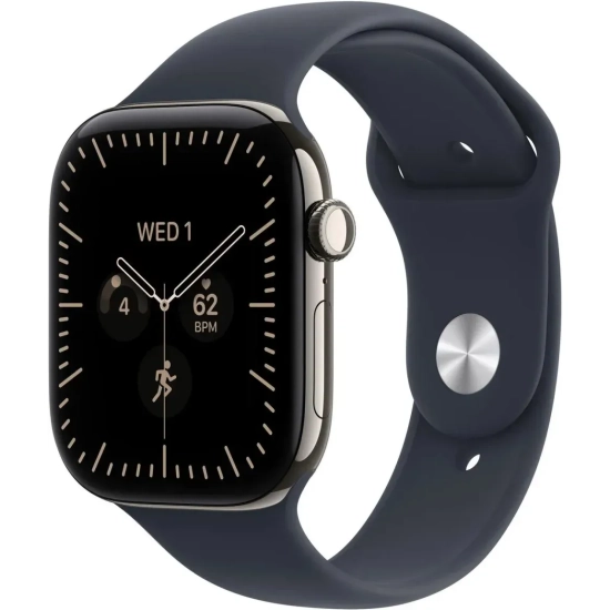 Apple Watch Series 12 42 mm GPS + Cellular, tytan w kolorze Natural z paskiem Navy Blue Sport Band, kod producenta MJGG4