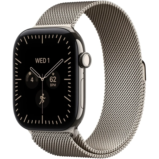 Apple Watch Series 12 42 mm GPS + Cellular; koperta 42 mm, materiał: tytan, kolor: naturalny; bransoleta mediolańska, ko